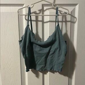 Teal Crop Tank Top